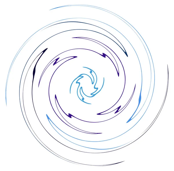 Monochrome Cyclic Cycle Concentric Rings Revolved Spiral Vortex Whorl Abstract — Stock Vector