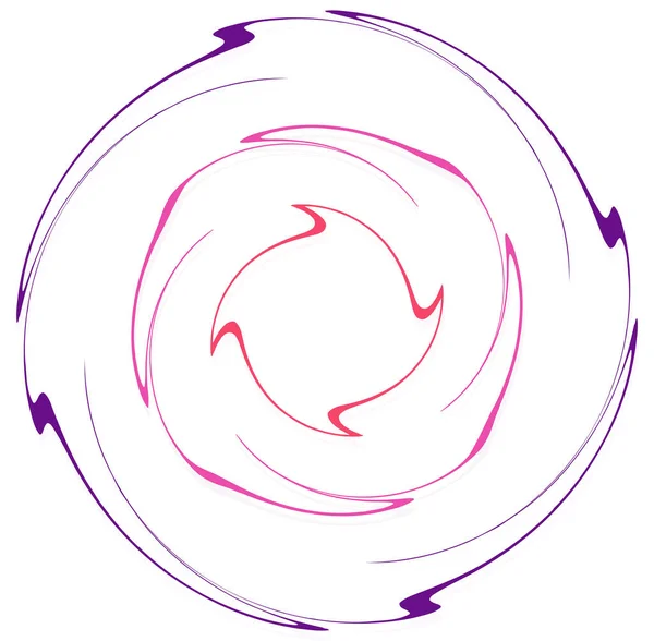 Jednobarevné Cyklické Cyklické Soustředné Kroužky Točil Spirálou Vírem Točil Abstraktní — Stockový vektor
