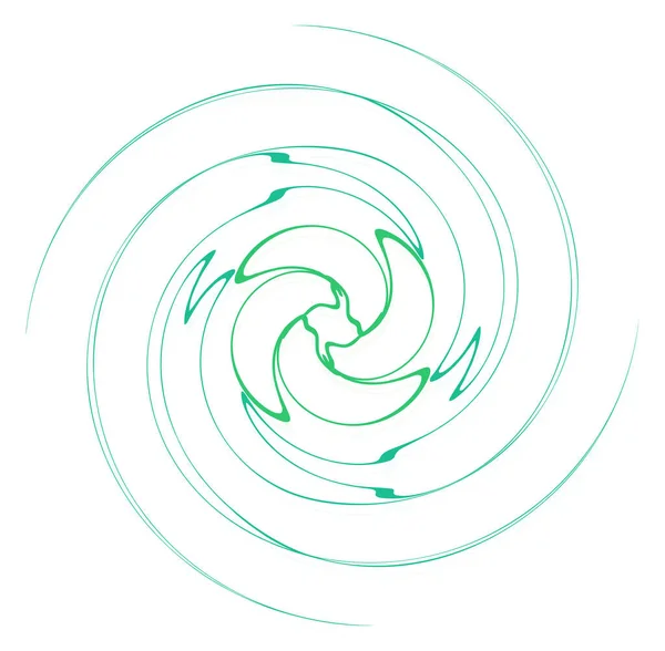 Monocromo Cíclico Ciclo Anillos Concéntricos Espiral Girada Vórtice Verticilo Circular — Archivo Imágenes Vectoriales