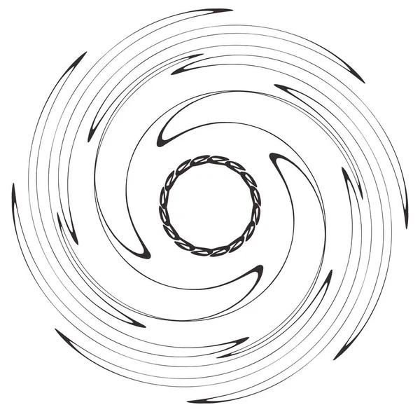 Монохромный Объём Вихревые Формы Скрученные Спиральные Элементы Концепция Вращения Вращения — стоковый вектор