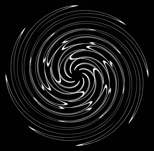 Монохромный Объём Вихревые Формы Скрученные Спиральные Элементы Концепция Вращения Вращения — стоковый вектор