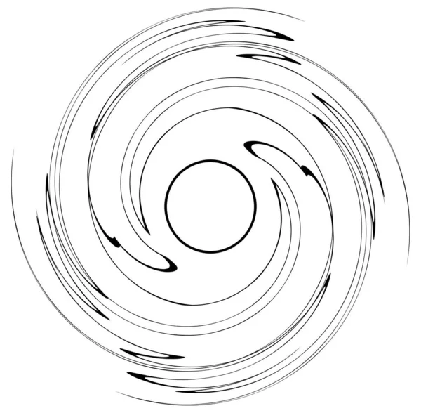 Монохромний Вольт Форми Вихорів Скручені Спіральні Елементи Розробка Концепції Обертання — стоковий вектор
