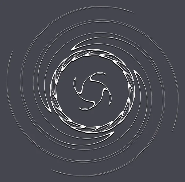 単色のボリューム 渦の形 ねじれたらせんの要素 ねじれの概念設計 — ストックベクタ