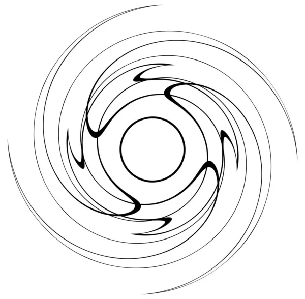 Volute Monocromatiche Forme Vortice Elementi Elicoidali Contorti Design Concettuale Rotazione — Vettoriale Stock