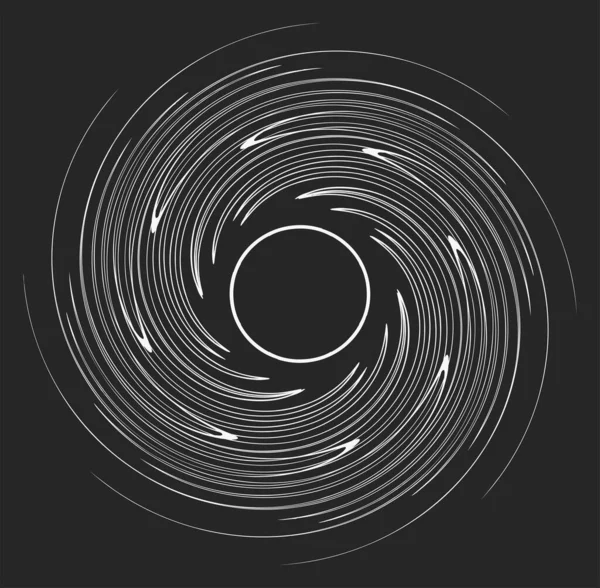 Volute Monocromatiche Forme Vortice Elementi Elicoidali Contorti Design Concettuale Rotazione — Vettoriale Stock