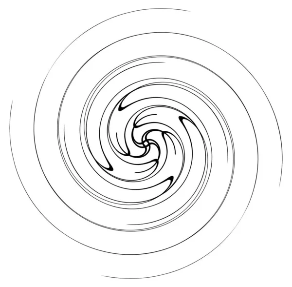 Voluta Monocromática Formas Vórtice Elementos Hélice Retorcidos Diseño Del Concepto — Vector de stock