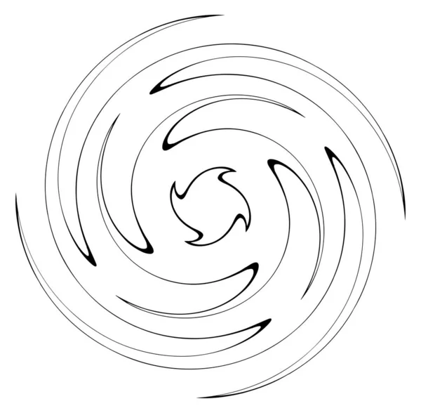 Monochromatyczny Volute Kształty Wiru Pokręcone Elementy Spiralne Koncepcja Obrotu Obrotu — Wektor stockowy