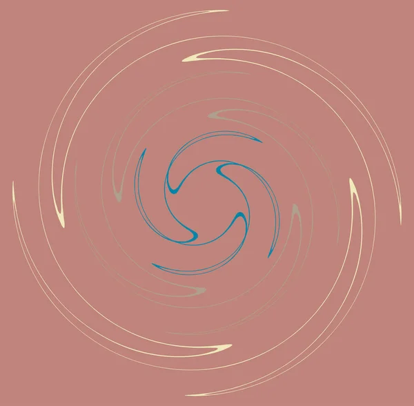 Singolo Chiazzato Multicolore Colorato Spirale Vortice Elemento Vortice Twisted Ciclico — Vettoriale Stock