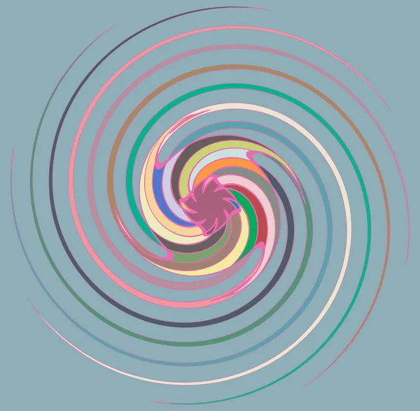 Único Manchado Multi Cor Espiral Colorido Redemoinho Twirl Elemento Torcido — Vetor de Stock