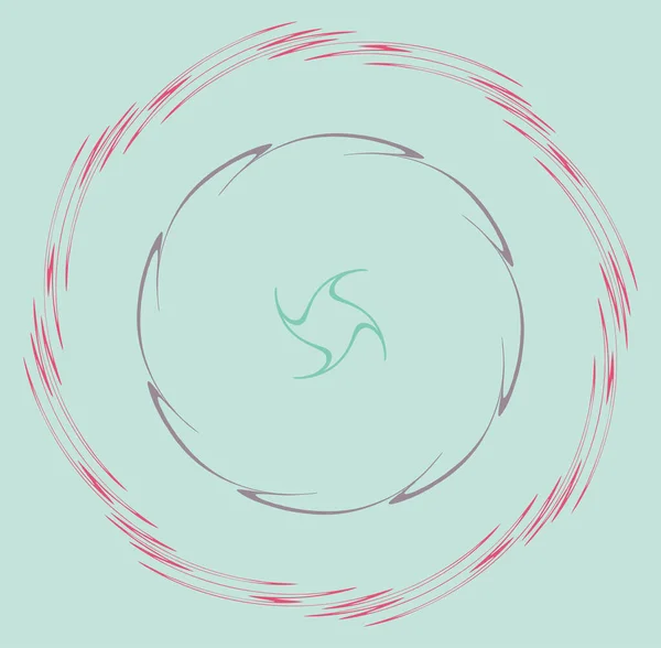 Jednotlivé Skvrnité Pestrobarevné Barevné Spirály Vířící Točící Prvek Kroucené Cyklické — Stockový vektor