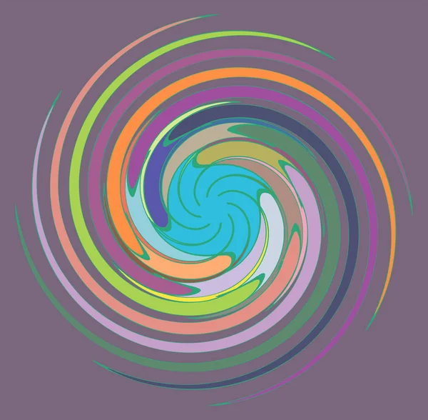 単一の斑状 多色とカラフルなスパイラル 渦巻き ツイル要素 ねじれた円形 放射状 渦の形を背景色 — ストックベクタ