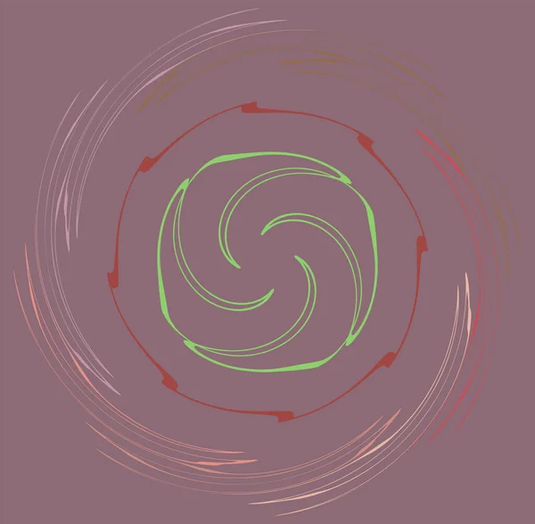 Enkel Gevlekt Veelkleurig Kleurrijk Spiraalvormig Wervelend Draaiend Element Gedraaide Cyclische — Stockvector