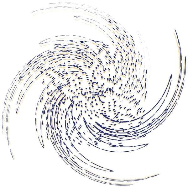 Einfarbig Monochrom Wirbeln Wirbeln Form Mit Rotation Spin Spiralverzerrung Gestaltungselement — Stockvektor