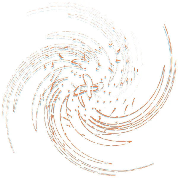 Einfarbig Monochrom Wirbeln Wirbeln Form Mit Rotation Spin Spiralverzerrung Gestaltungselement — Stockvektor