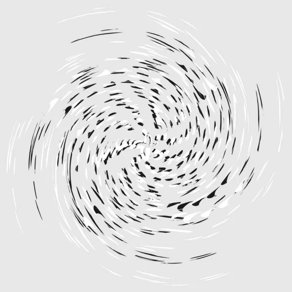 Boue Frottis Grunge Monochrome Volute Noir Blanc Forme Vortex Élément — Image vectorielle