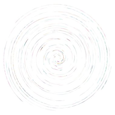 Tek noktalı, çok renkli ve renkli spiral, girdap, dönme elementi. Bükülmüş döngüsel, dairesel ve dairesel, yayılan girdap, volt şekilli
