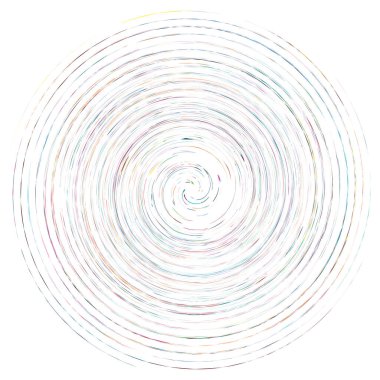 Tek noktalı, çok renkli ve renkli spiral, girdap, dönme elementi. Bükülmüş döngüsel, dairesel ve dairesel, yayılan girdap, volt şekilli