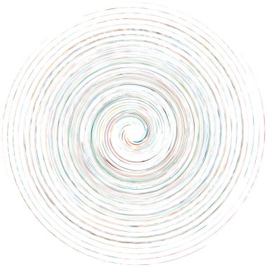 Tek noktalı, çok renkli ve renkli spiral, girdap, dönme elementi. Bükülmüş döngüsel, dairesel ve dairesel, yayılan girdap, volt şekilli