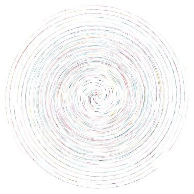 Tek noktalı, çok renkli ve renkli spiral, girdap, dönme elementi. Bükülmüş döngüsel, dairesel ve dairesel, yayılan girdap, volt şekilli
