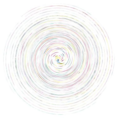 Tek noktalı, çok renkli ve renkli spiral, girdap, dönme elementi. Bükülmüş döngüsel, dairesel ve dairesel, yayılan girdap, volt şekilli