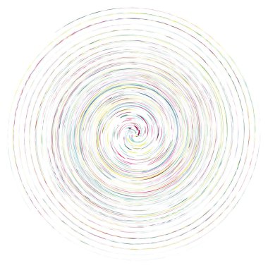 Tek noktalı, çok renkli ve renkli spiral, girdap, dönme elementi. Bükülmüş döngüsel, dairesel ve dairesel, yayılan girdap, volt şekilli