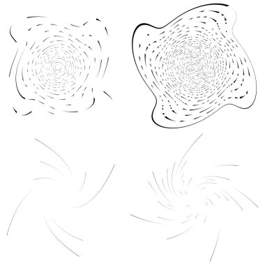 Siyah beyaz girdap seti, volt şekilleri. Çarpık sarmal elementler
