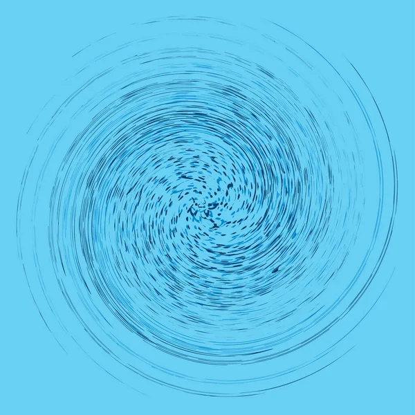 Monocrom Ciclic Ciclul Inele Concentrice Spirală Rotită Vortex Whorl Abstract — Vector de stoc
