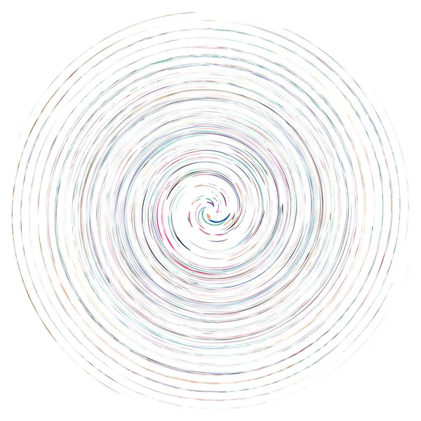 Einfarbiges Mehrfarbiges Und Farbenfrohes Spiral Wirbel Wirbelelement Verdreht Zyklisch Kreisförmig — Stockvektor