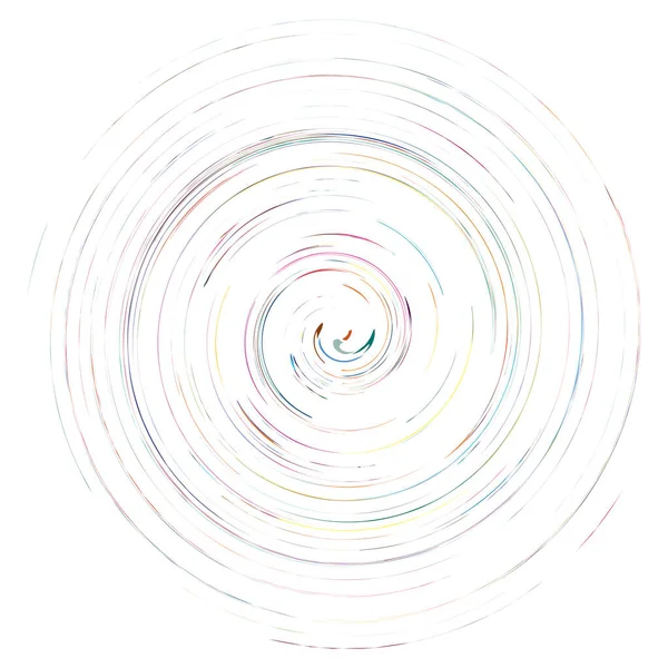 Einfarbiges Mehrfarbiges Und Farbenfrohes Spiral Wirbel Wirbelelement Verdreht Zyklisch Kreisförmig — Stockvektor