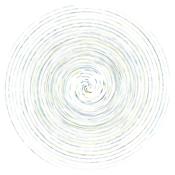 Einfarbiges Mehrfarbiges Und Farbenfrohes Spiral Wirbel Wirbelelement Verdreht Zyklisch Kreisförmig — Stockvektor