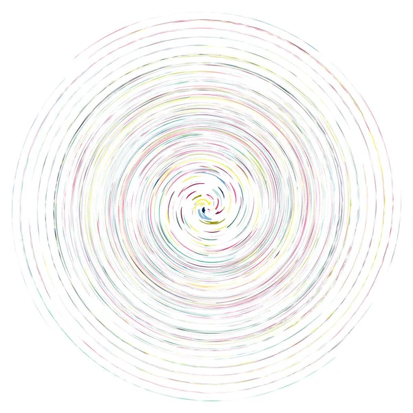 Einfarbiges Mehrfarbiges Und Farbenfrohes Spiral Wirbel Wirbelelement Verdreht Zyklisch Kreisförmig — Stockvektor