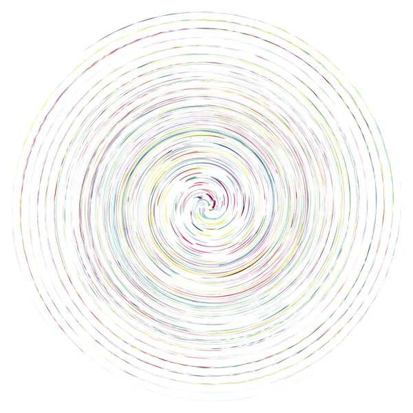 Single Moteado Multicolor Colorido Espiral Remolino Elemento Giratorio Torcido Cíclico — Vector de stock