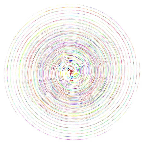 Single Moteado Multicolor Colorido Espiral Remolino Elemento Giratorio Torcido Cíclico — Vector de stock