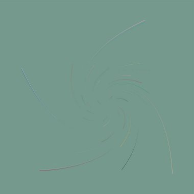 Tek noktalı, çok renkli ve renkli spiral, girdap, dönme elementi. Çarpık döngüsel, dairesel ve dairesel, ışınımlı girdap, renkli arkaplan üzerinde volt şekli, arka plan