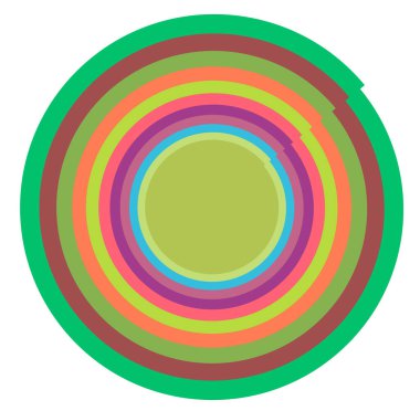 Kremsi, pastel lekeli, rengarenk, çok renkli, farklı şekillerde çemberler. Dönen sarmal, girdap, girdap ya da girdap. soyut geometrik dairesel, dairesel döngü şekli, element