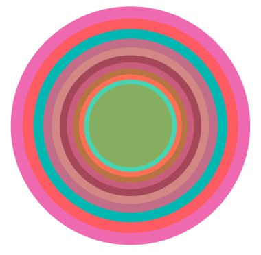 Kremsi, pastel lekeli, rengarenk, çok renkli, farklı şekillerde çemberler. Dönen sarmal, girdap, girdap ya da girdap. soyut geometrik dairesel, dairesel döngü şekli, element