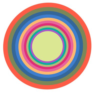 Kremsi, pastel lekeli, rengarenk, çok renkli, farklı şekillerde çemberler. Dönen sarmal, girdap, girdap ya da girdap. soyut geometrik dairesel, dairesel döngü şekli, element