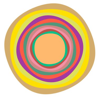 creamy, pastel smudged, smeared colorful, multi-color concentric, cyclic rings of different shapes. revolved spiral, vortex, swirl or twirl. abstract geometric circular, radial loop shape, element clipart