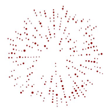 Rastgele noktalar, çemberler soyut. Benekler, noktalı radyal, yayılan, dairesel geometrik çizimler. Puantiye, nokta listesi, noktalama tasarım elementi
