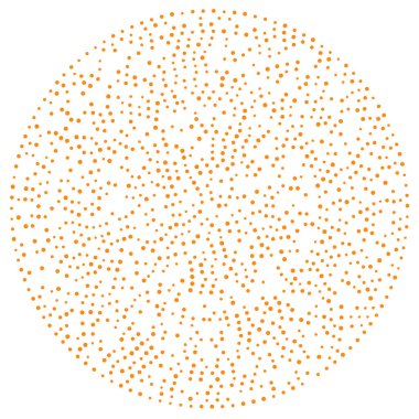 Rastgele noktalar, çemberler soyut. Benekler, noktalı radyal, yayılan, dairesel geometrik çizimler. Puantiye, nokta listesi, noktalama tasarım elementi