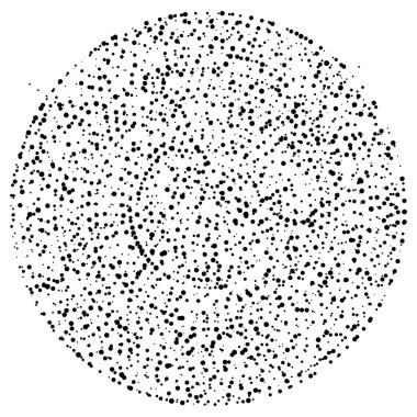 Rastgele noktalar, çemberler soyut. Benekler, noktalı radyal, yayılan, dairesel geometrik çizimler. Puantiye, nokta listesi, noktalama tasarım elementi