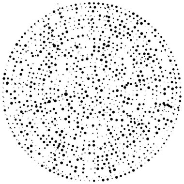 Rastgele noktalar, çemberler soyut. Benekler, noktalı radyal, yayılan, dairesel geometrik çizimler. Puantiye, nokta listesi, noktalama tasarım elementi