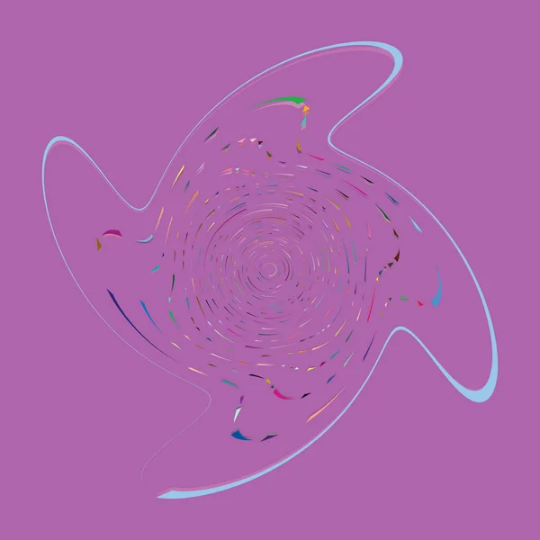 Fläckig Flerfärgad Och Färgglad Spiral Virvlande Virvlande Element Vriden Cyklisk — Stock vektor