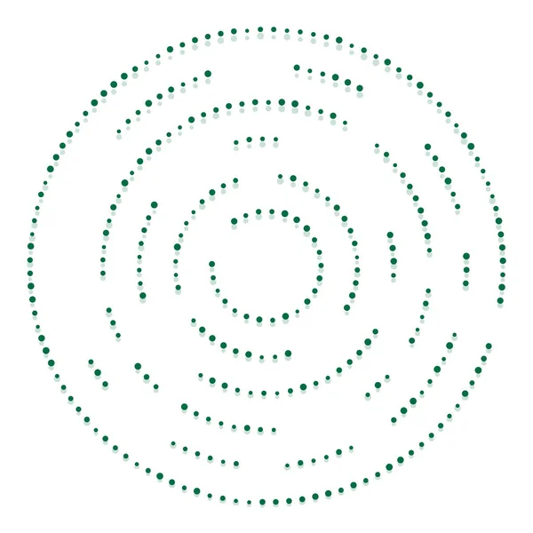 Points Aléatoires Cercles Abstraits Speckles Pointillés Radiaux Rayonnants Illustration Géométrique — Image vectorielle