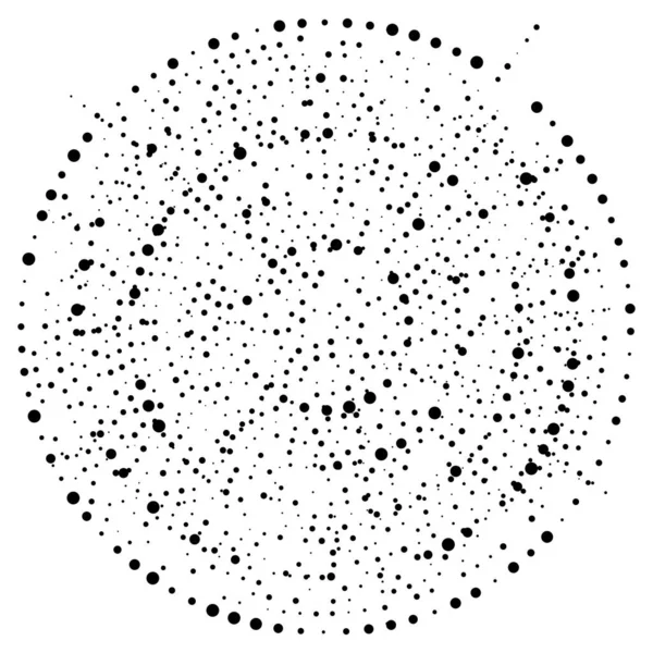 Puntos Aleatorios Círculos Abstractos Speckles Radial Punteada Radiante Ilustración Geométrica — Archivo Imágenes Vectoriales