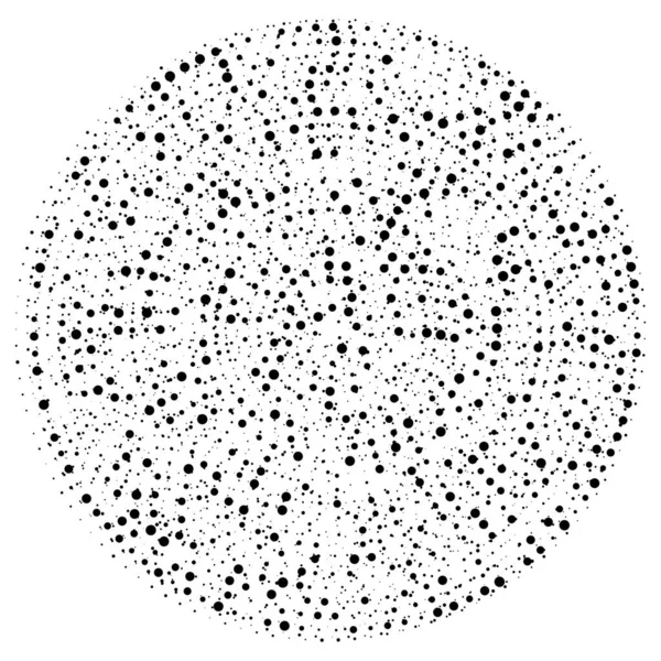 Zufällige Punkte Abstrakte Kreise Flecken Gepunktete Radiale Strahlende Kreisförmige Geometrische — Stockvektor