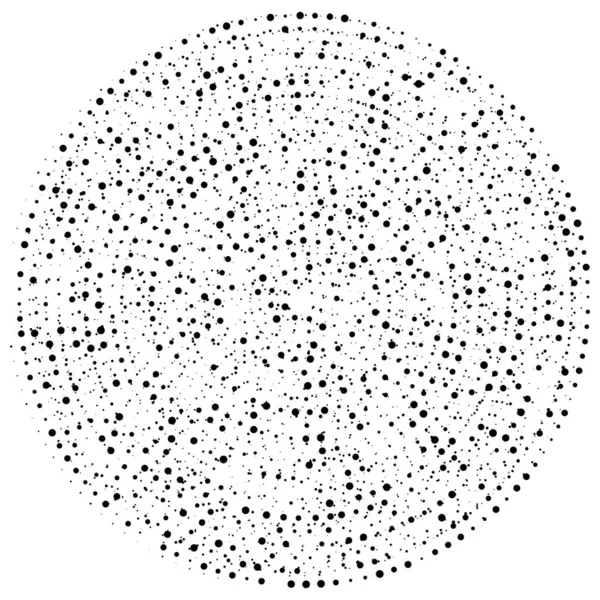 Puntos Aleatorios Círculos Abstractos Speckles Radial Punteada Radiante Ilustración Geométrica — Archivo Imágenes Vectoriales