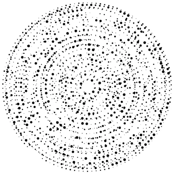 Puntos Aleatorios Círculos Abstractos Speckles Radial Punteada Radiante Ilustración Geométrica — Archivo Imágenes Vectoriales