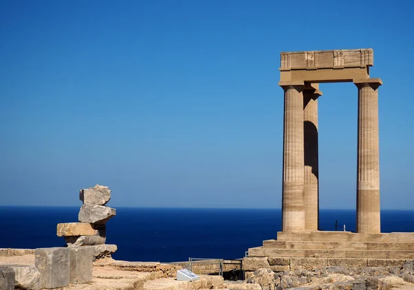 Akropolis in lindos, rodes, griechenland — Stockfoto