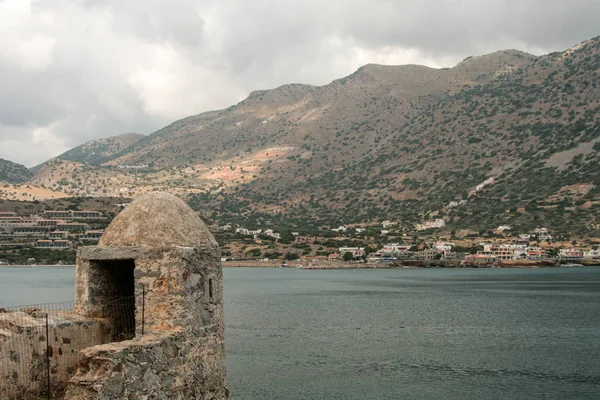 Παλιό ενετικό φρούριο στο νησί Σπιναλόγκα, Κρήτη, Ελλάδα — Φωτογραφία Αρχείου